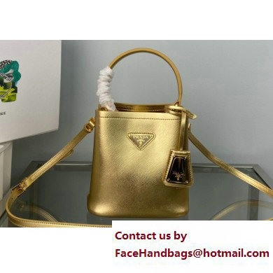 Prada Panier Saffiano leather Mini bag 1BA373 Gold 2023