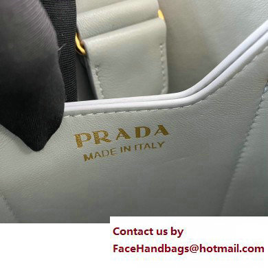 Prada Panier Shearling Mini bag 1BA373 Gray 2023