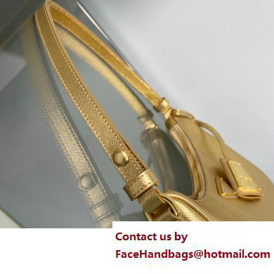 Prada Re-Edition 2005 Saffiano Leather Hobo Bag 1BC204 Gold 2023