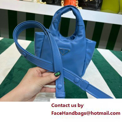 Prada Small padded Soft nappa-leather bag 1BA359 Blue 2023