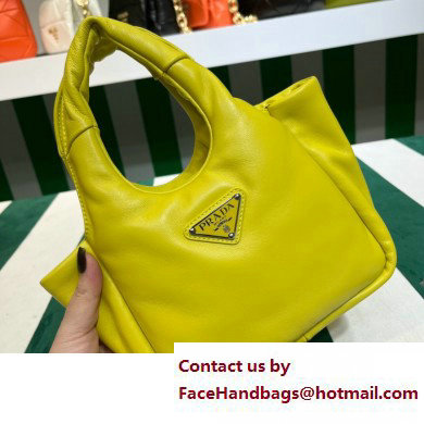 Prada Small padded Soft nappa-leather bag 1BA359 Yellow 2023