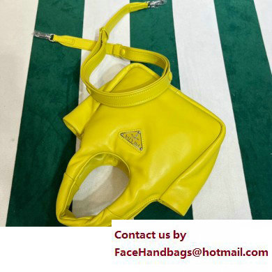 Prada Small padded Soft nappa-leather bag 1BA359 Yellow 2023