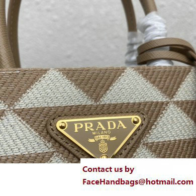 Prada Symbole jacquard fabric micro bag 1BA355 Apricot 2023