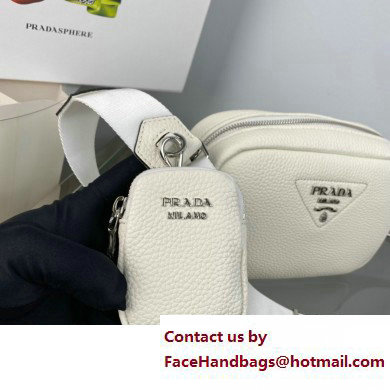 Prada leather shoulder Bag 1BH182 White 2023