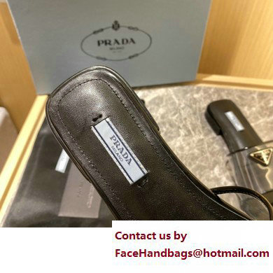 Prada logo-detailed PVC mules black 2022