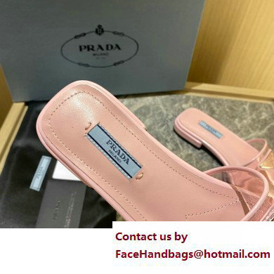 Prada logo-detailed PVC mules pink 2022