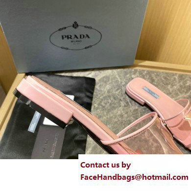 Prada logo-detailed PVC mules pink 2022