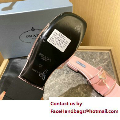 Prada logo-detailed PVC mules pink 2022