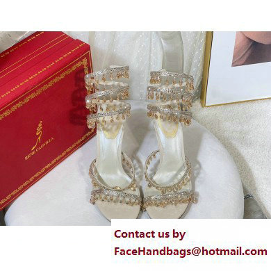 Rene Caovilla Heel 9.5cm Chandelier Crystal Jewel Sandals 04