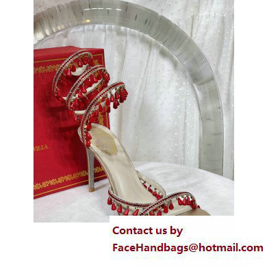 Rene Caovilla Heel 9.5cm Chandelier Crystal Jewel Sandals 11