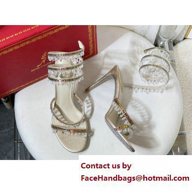 Rene Caovilla Heel 9.5cm Chandelier Crystal Jewel Sandals 12