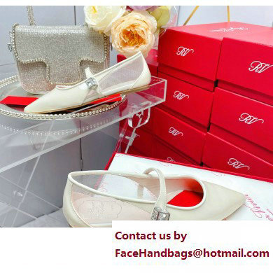 Roger Vivier Babies Ballerinas in Patent Leather off white 2023