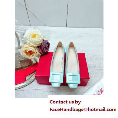 Roger Vivier Patent Leather Belle Vivier Pumps LIGHT BLUE 2023