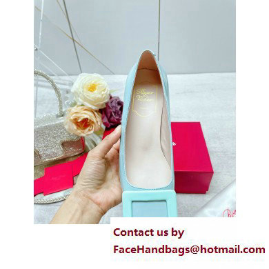 Roger Vivier Patent Leather Belle Vivier Pumps LIGHT BLUE 2023