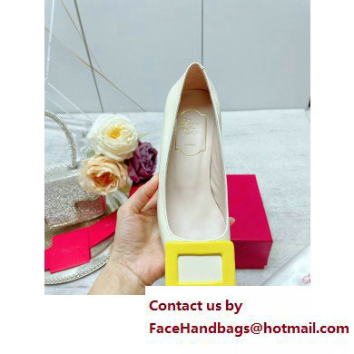 Roger Vivier Patent Leather Belle Vivier Pumps WHITE/YELLOW 2023