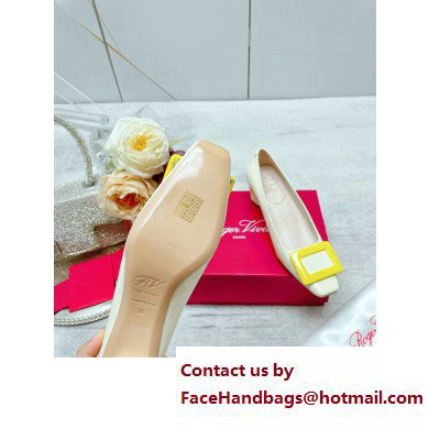 Roger Vivier Patent Leather Belle Vivier Pumps WHITE/YELLOW 2023