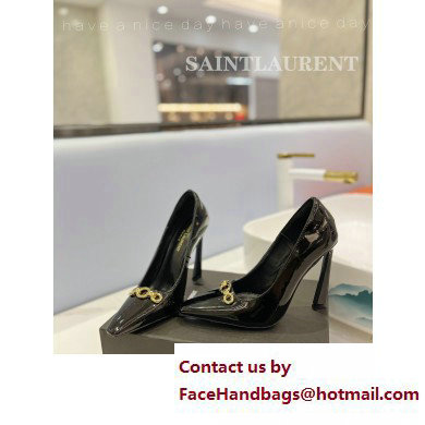 Saint Laurent Heel 10.5cm Severine Pumps Patent Black