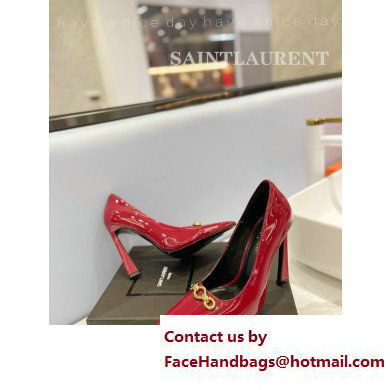 Saint Laurent Heel 10.5cm Severine Pumps Patent Red