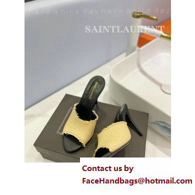 Saint Laurent Heel 10cm La 16 Mules Raffia