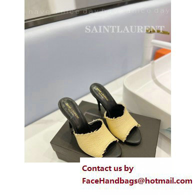 Saint Laurent Heel 10cm La 16 Mules Raffia