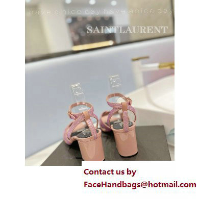 Saint Laurent Heel 6.5cm Tribute Sandals in Crystal Pink