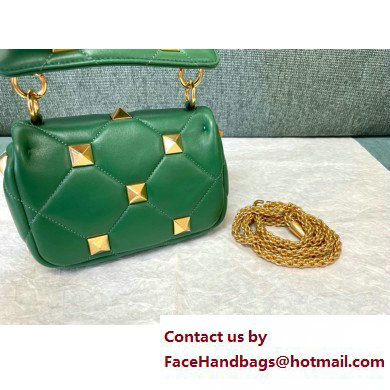 VALENTINO SMALL ROMAN STUD THE SHOULDER BAG IN NAPPA WITH CHAIN 0188S DARK GREEN