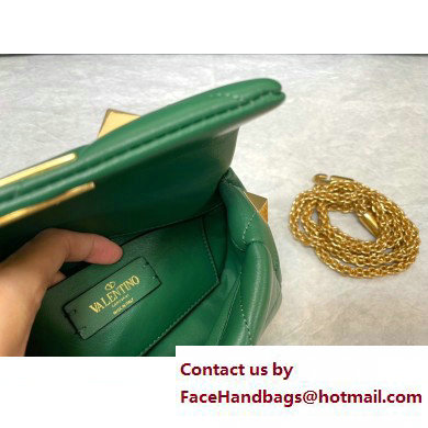 VALENTINO SMALL ROMAN STUD THE SHOULDER BAG IN NAPPA WITH CHAIN 0188S DARK GREEN