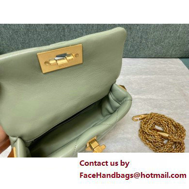 VALENTINO SMALL ROMAN STUD THE SHOULDER BAG IN NAPPA WITH CHAIN 0188S LIGHT GREEN