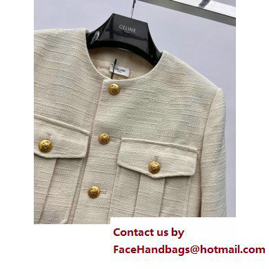 celine CROPPED SHIRT IN LIGHT GABARDINE Beige 2023