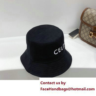 celine logo printed bucket hat black 2023