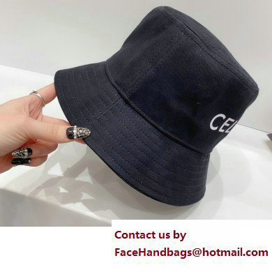 celine logo printed bucket hat black 2023