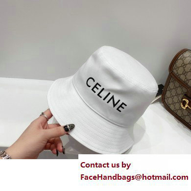 celine logo printed bucket hat white 2023