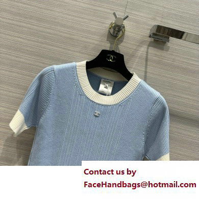 chanel BLUE knitwear T-shirt 2023