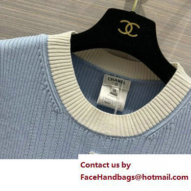 chanel BLUE knitwear T-shirt 2023