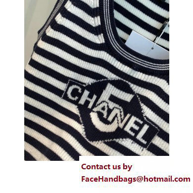 chanel black stripped NO.5 VEST 2023 SPRING