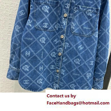 chanel camellias denim jacket 2023