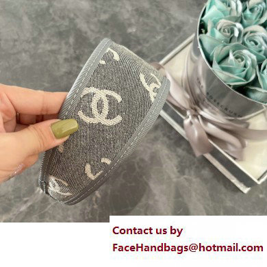 chanel cc logo printed gray headband 2023