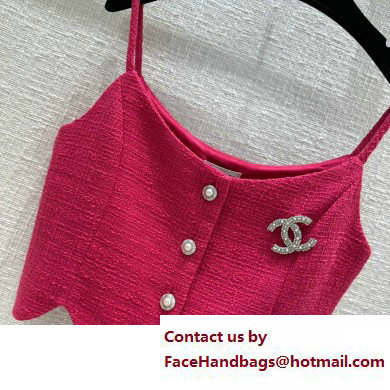 chanel fuchsia tweed tank top 2023