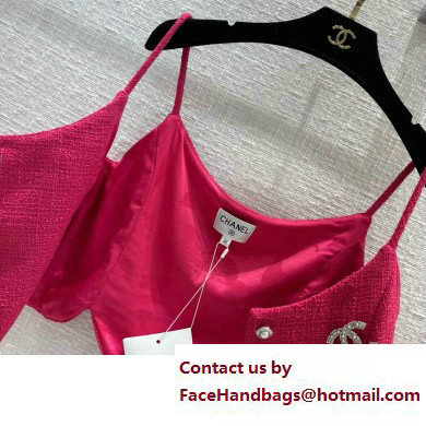 chanel fuchsia tweed tank top 2023