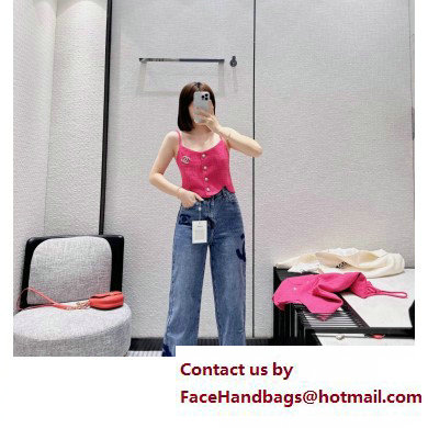 chanel fuchsia tweed tank top 2023