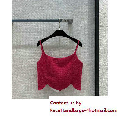 chanel fuchsia tweed tank top 2023