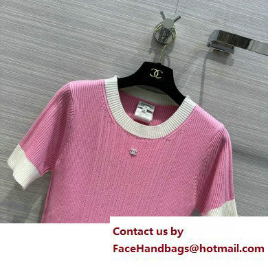 chanel pink knitwear T-shirt 2023