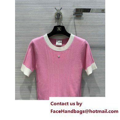 chanel pink knitwear T-shirt 2023