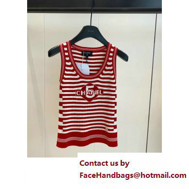 chanel red stripped NO.5 VEST 2023 SPRING