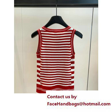 chanel red stripped NO.5 VEST 2023 SPRING