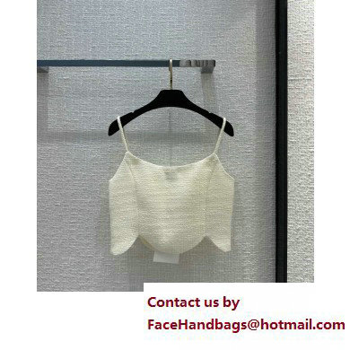 chanel white tweed tank top 2023