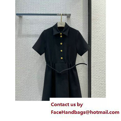 dior Black Wool and Silk Belted Short Dress 2023