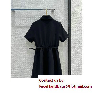 dior Black Wool and Silk Belted Short Dress 2023