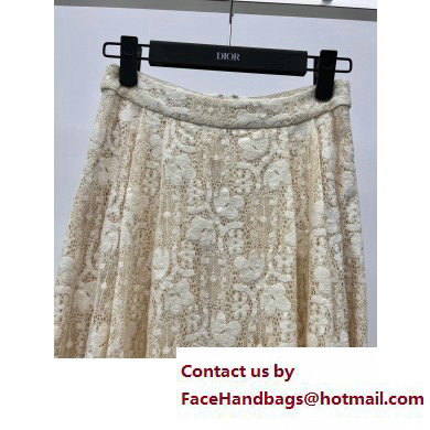 dior Ecru Cotton-Blend Lace skirt 2023