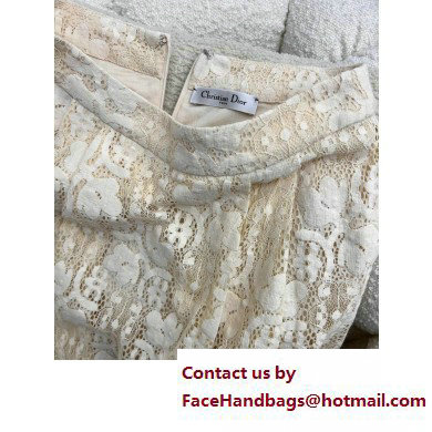 dior Ecru Cotton-Blend Lace skirt 2023